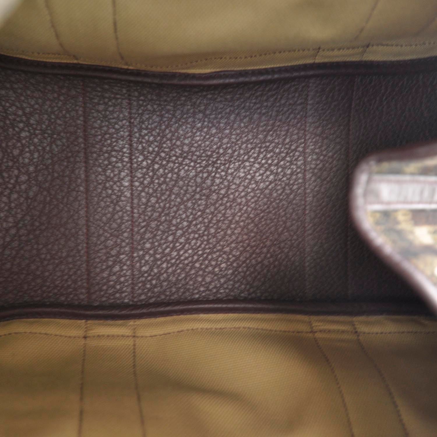 Hermes Toile Leather Garden Party Tote Prune 7 of 8