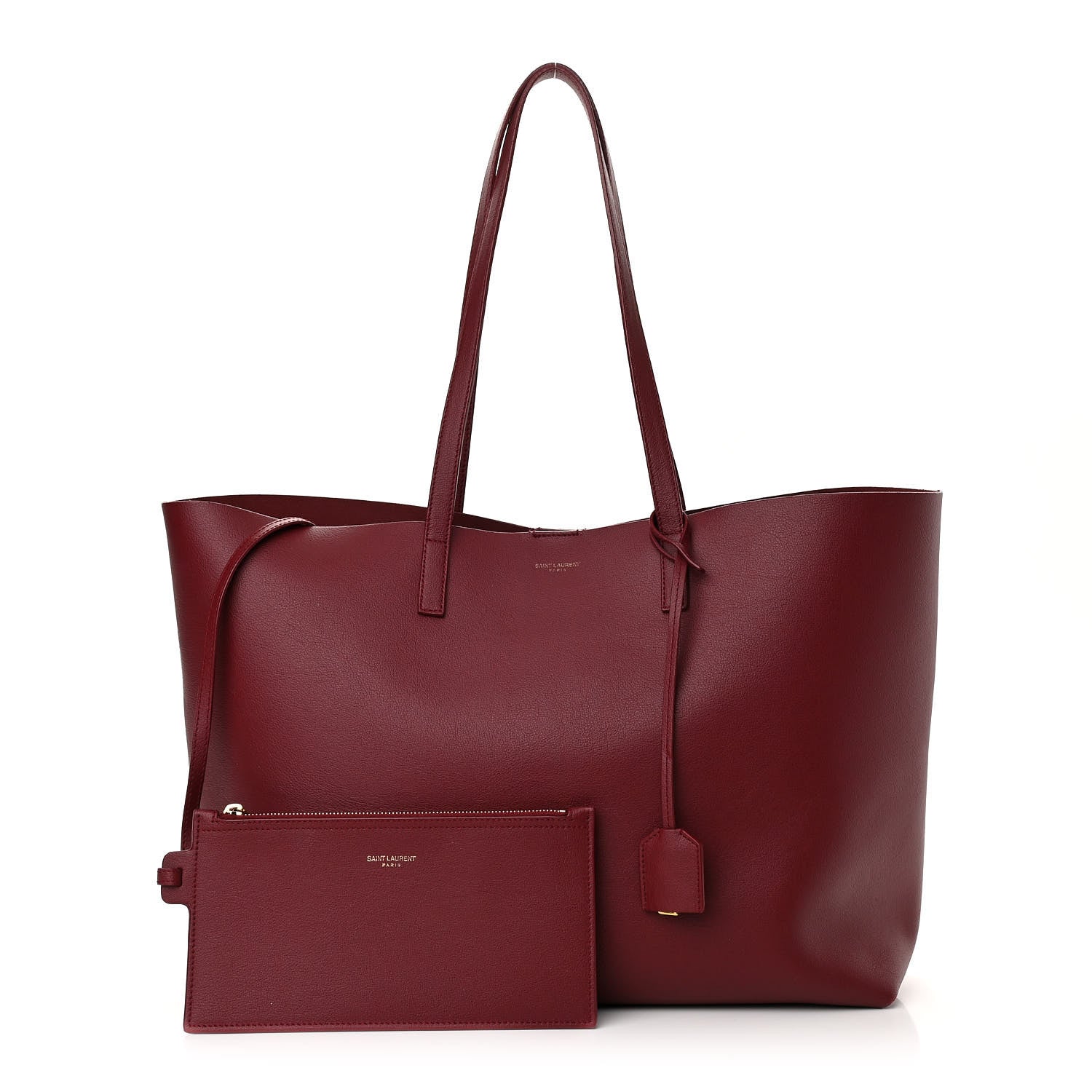 Saint Laurent Calfskin Large Shopping Tote Bordeaux 1 of 11