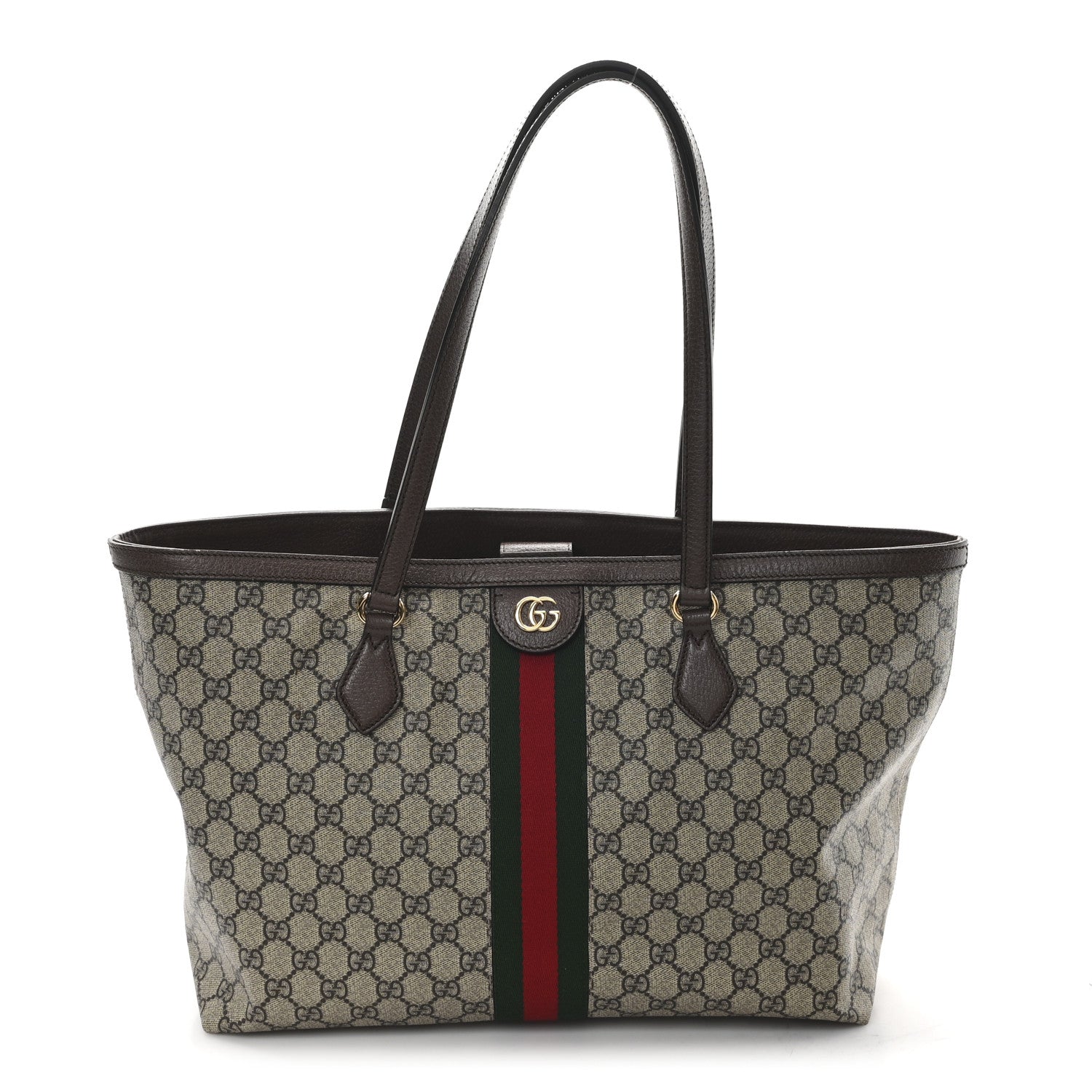 Gucci GG Supreme Monogram Medium Ophidia Shopping Tote Brown 1 of 10