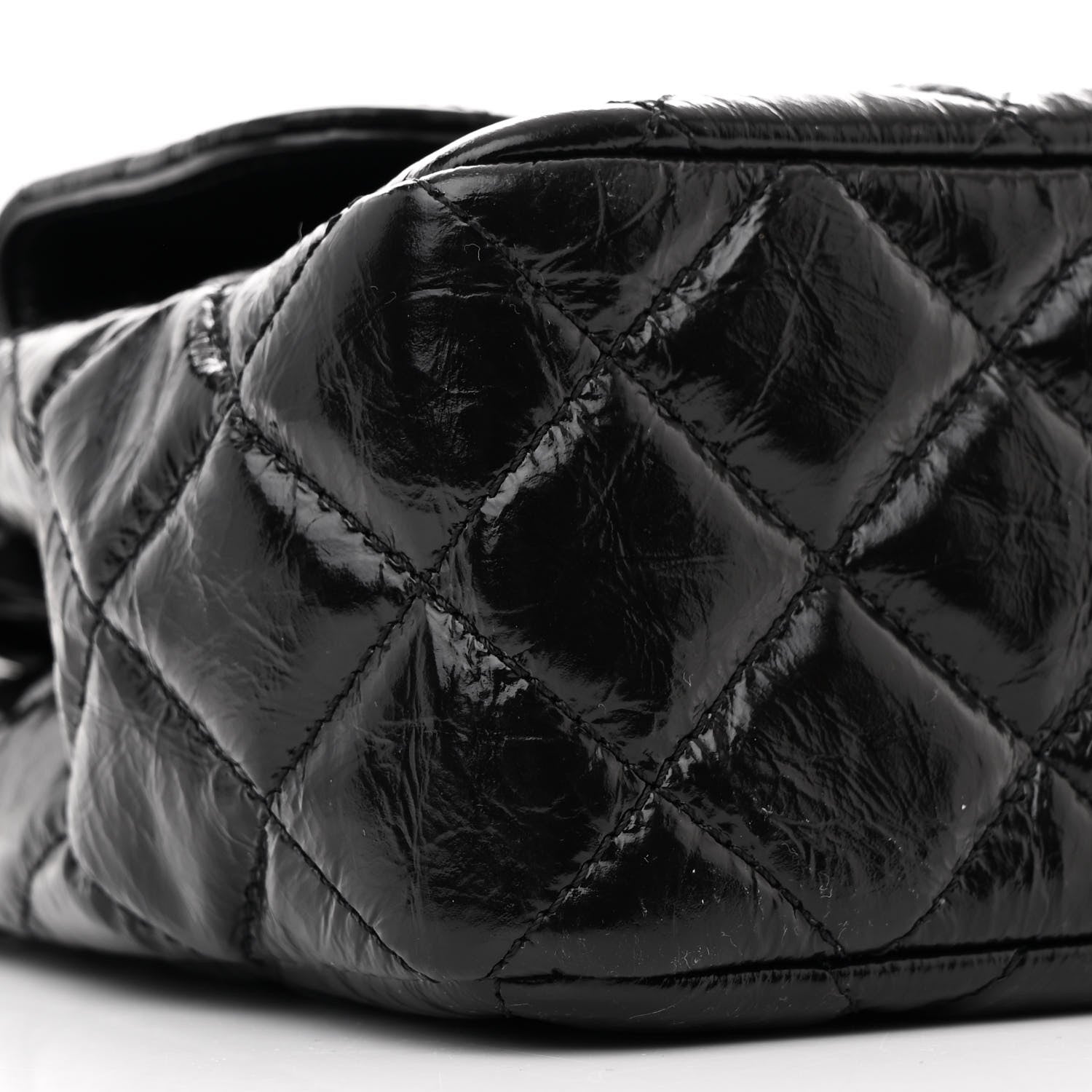 Chanel Shiny Crumpled Calfskin Quilted Wavy CC Hobo Black 9 of 10