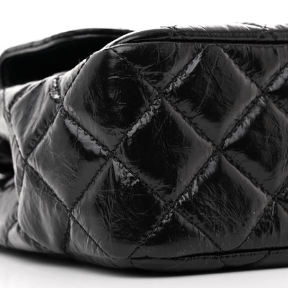 Chanel Shiny Crumpled Calfskin Quilted Wavy CC Hobo Black 9 of 10