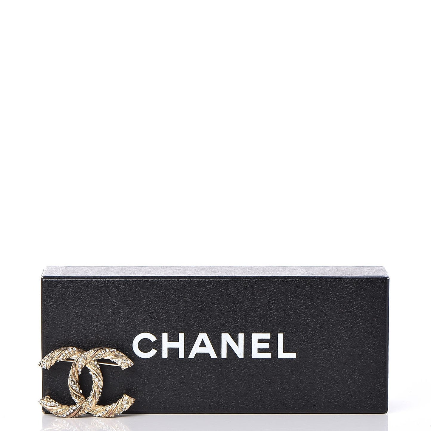Crystal Twisted CC Brooch Light Gold