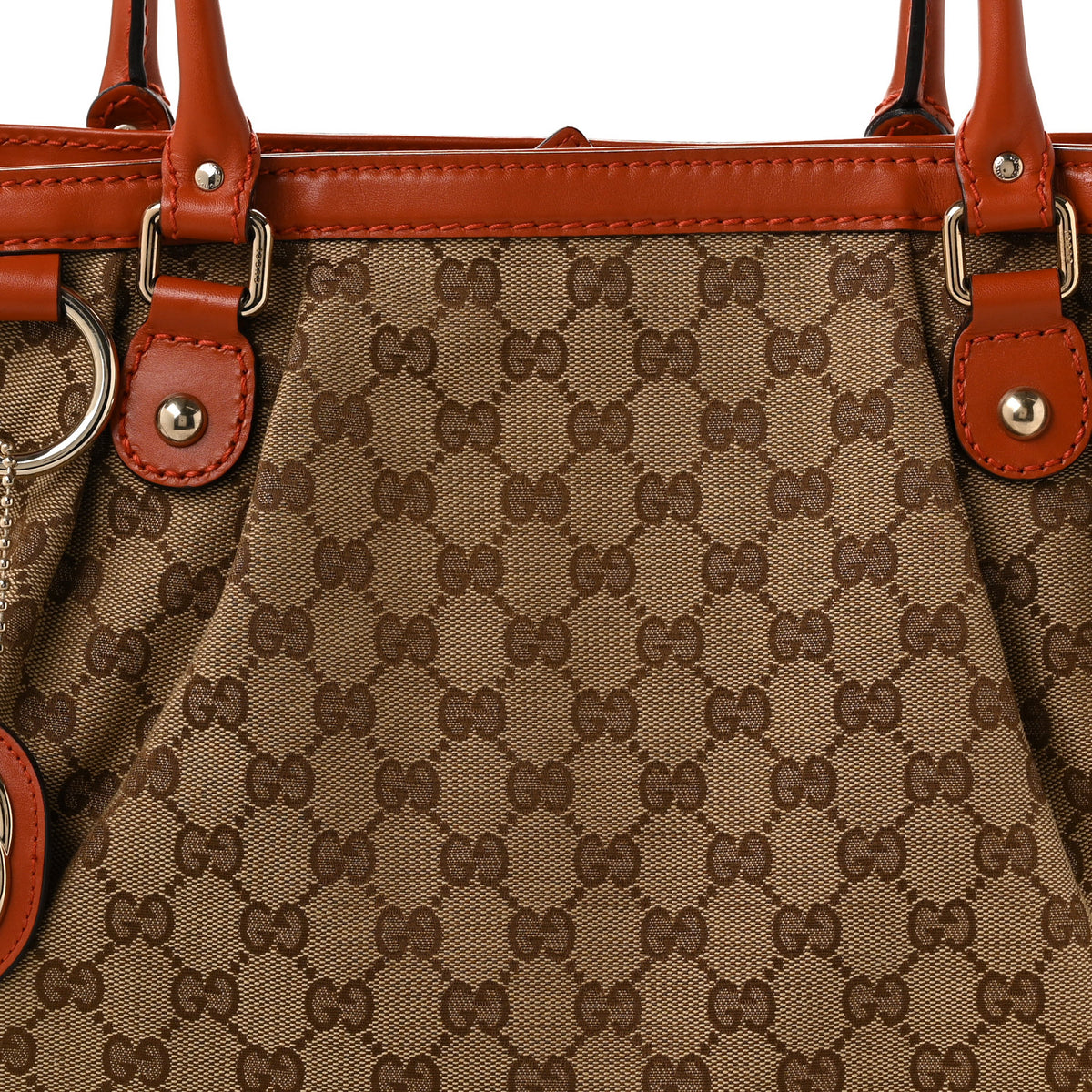 Gucci Monogram Medium Sukey Top Handle Tote Beige Orange 8 of 10