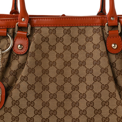 Gucci Monogram Medium Sukey Top Handle Tote Beige Orange 8 of 10