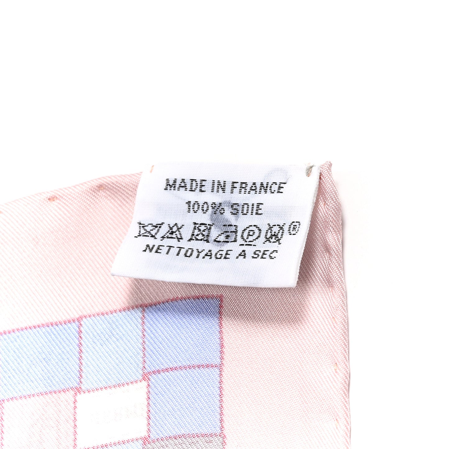 Silk Bolduc Au Carre Scarf 90 Bleu Pale Rose Pale