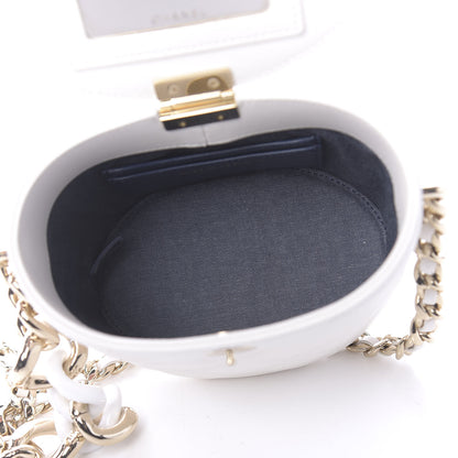 Chanel Lambskin Resin Elegant Chain Vanity Case White 5 of 12