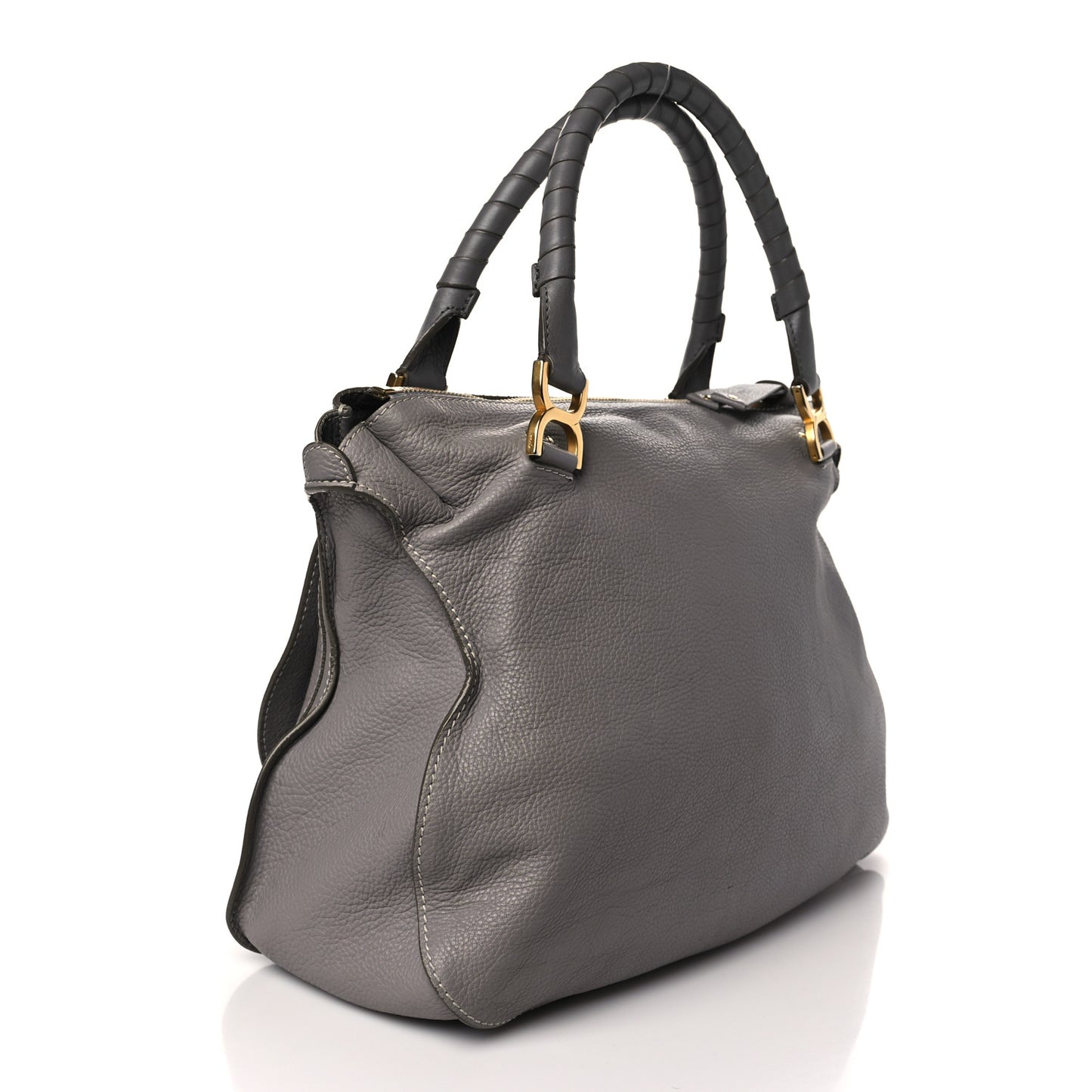 Calfskin Large Marcie Satchel Cashmere Grey