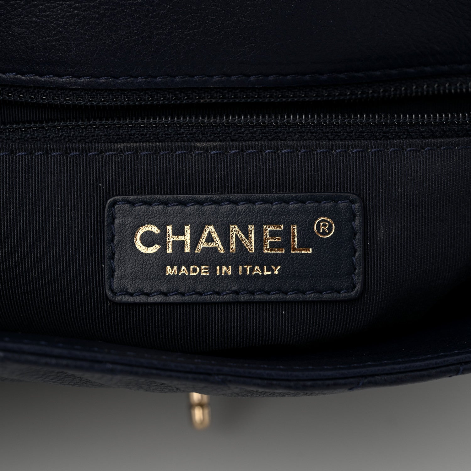Chanel Calfskin Chevron Quilted Messenger Flap Navy 6 of 11
