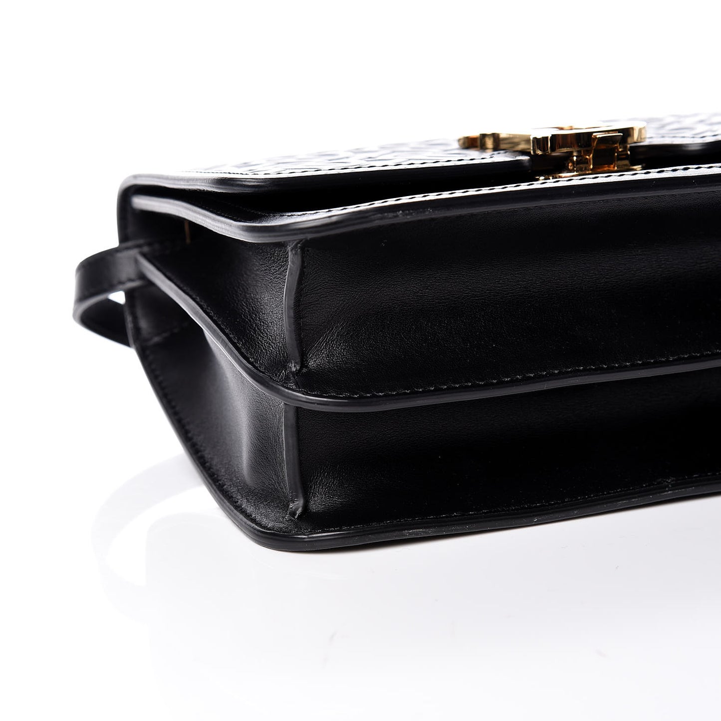 Calfskin Monogram Embossed Small TB Bag Black