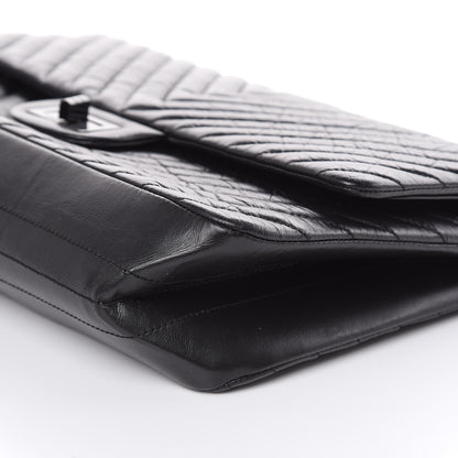 Chanel Aged Calfskin Chevron Quilted 2.55 Reissue 227 Flap So Black 9 of 12