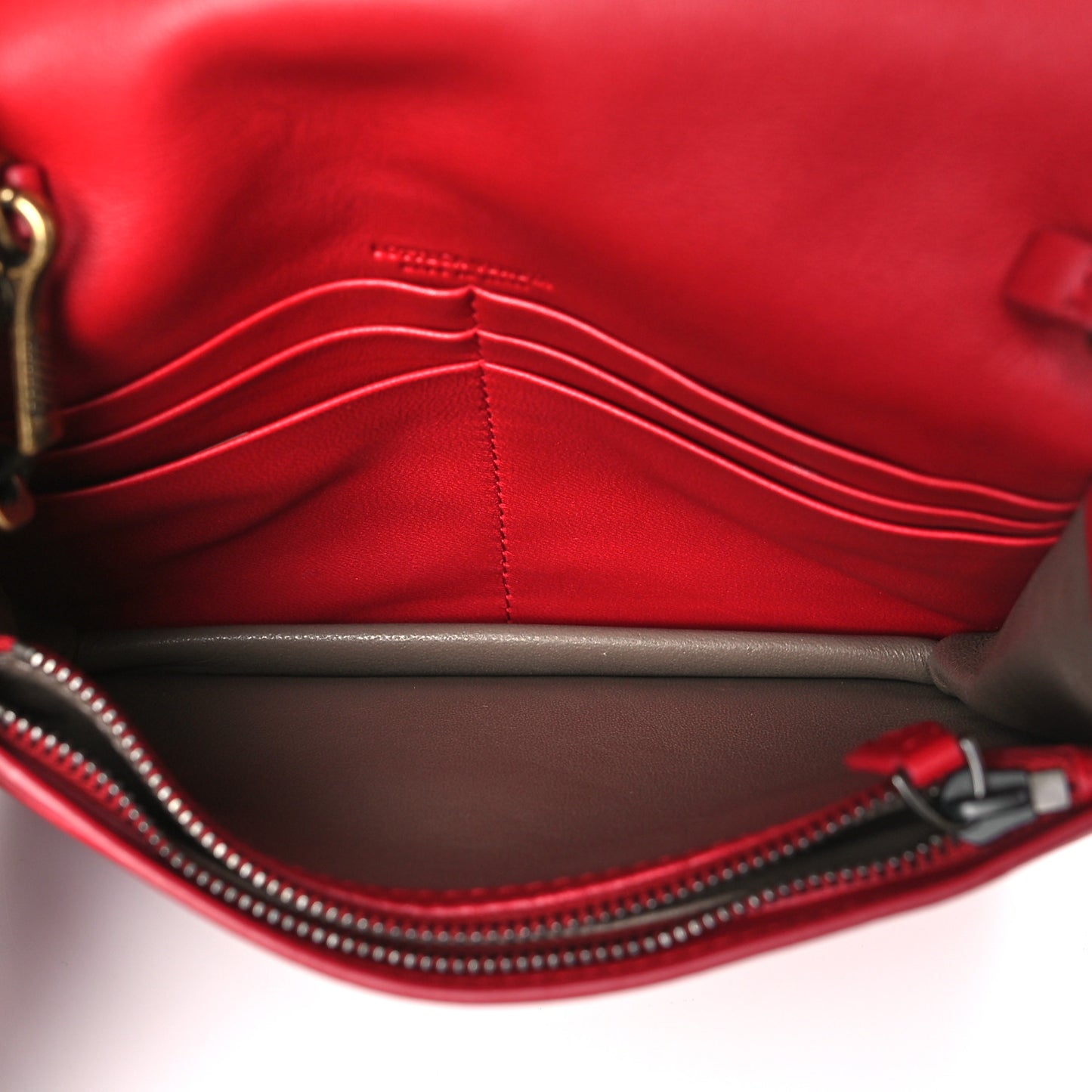 Nappa Intrecciato Chain Wallet China Red