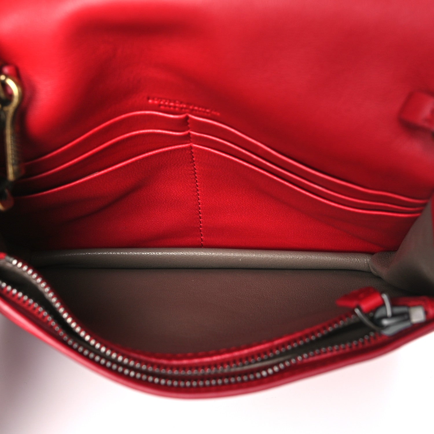 Bottega Veneta Nappa Intrecciato Chain Wallet China Red 5 of 10