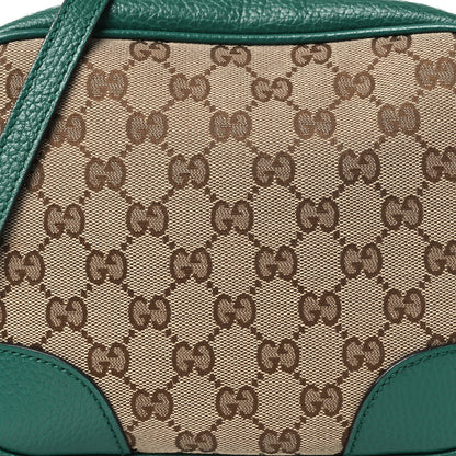 Gucci Monogram Dollar Calfskin Mini Bree Messenger Bag Beige Ebony Emerald 8 of 14