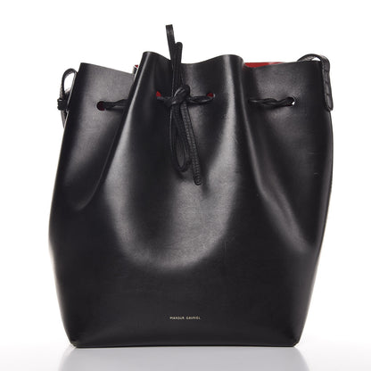 Mansur Gavriel Vegetable Tanned Calfskin Bucket Bag Black Flamma 3 of 13