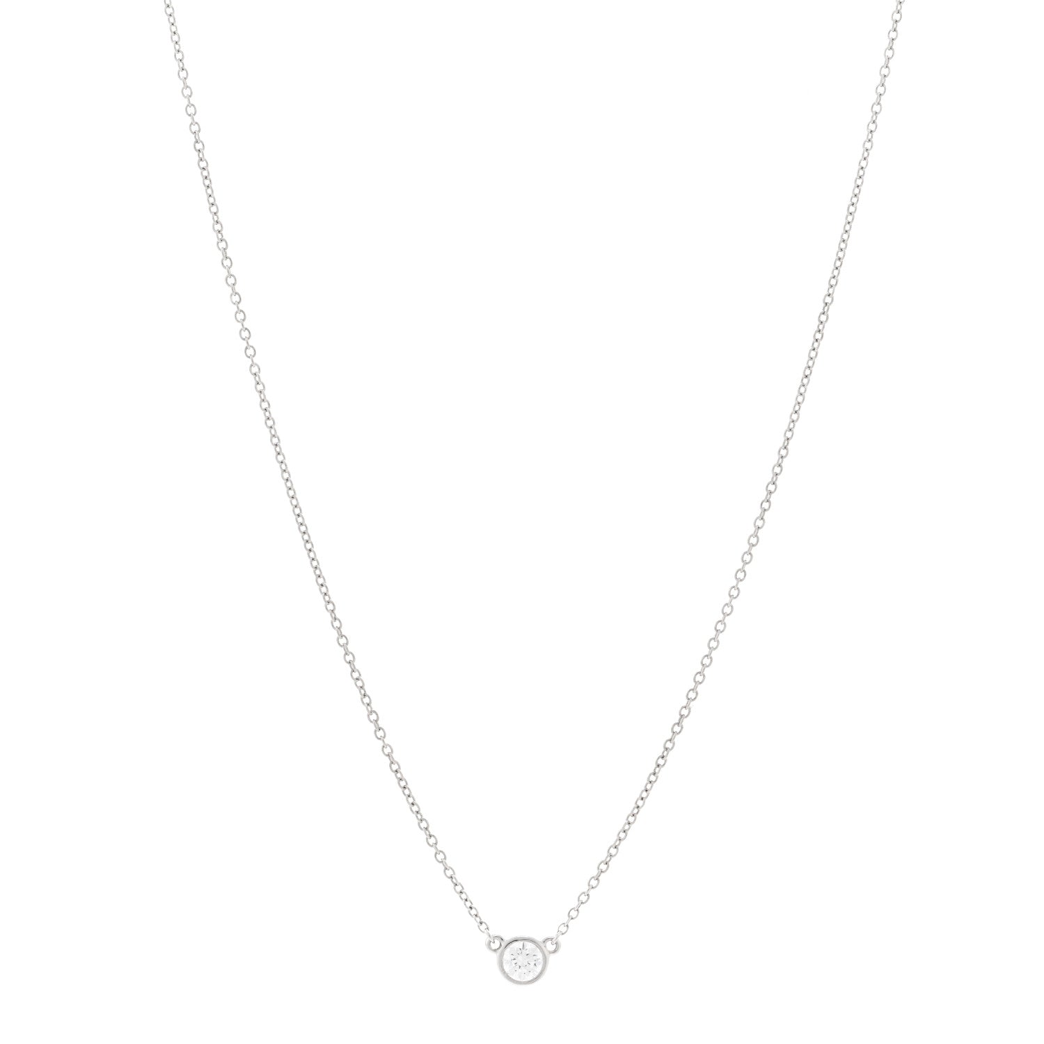 Tiffany Platinum Diamond .17ct Elsa Peretti Diamonds By The Yard Pendant Necklace 1 of 5