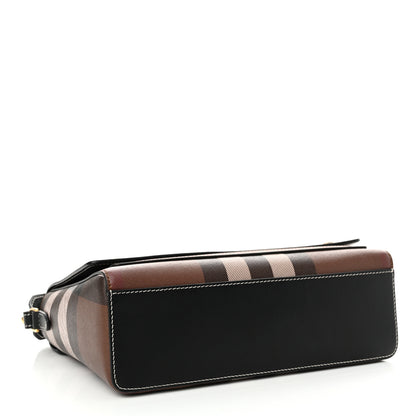 Burberry Calfskin Giant Check E-Canvas Note Crossbody Bag Dark Birch Brown 4 of 11