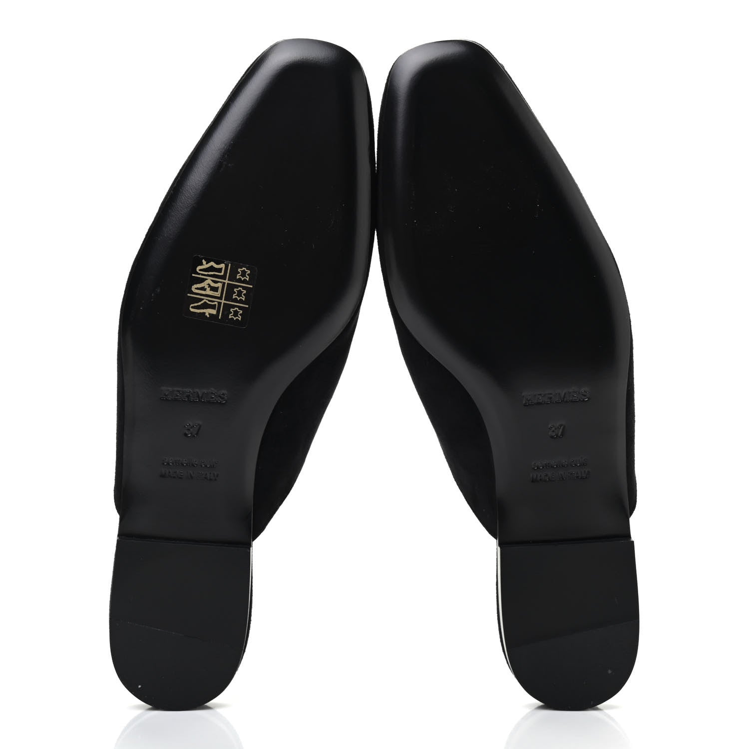 Hermes Suede Goatskin Declic Mules 37 Black 5 of 8