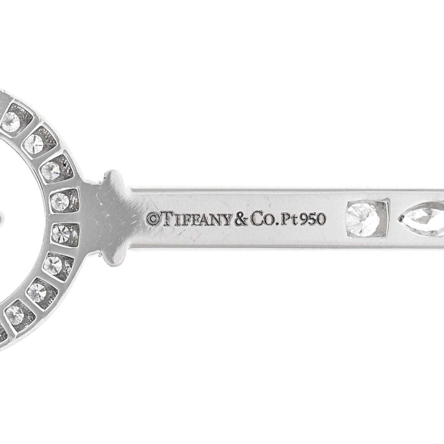 Tiffany Platinum Diamond Victoria Cluster Key Pendant 3 of 3