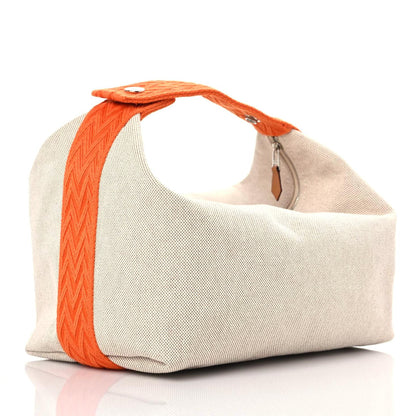 Hermes Canvas Large Bride-A-Brac Pouch Natural Orange 3 of 8
