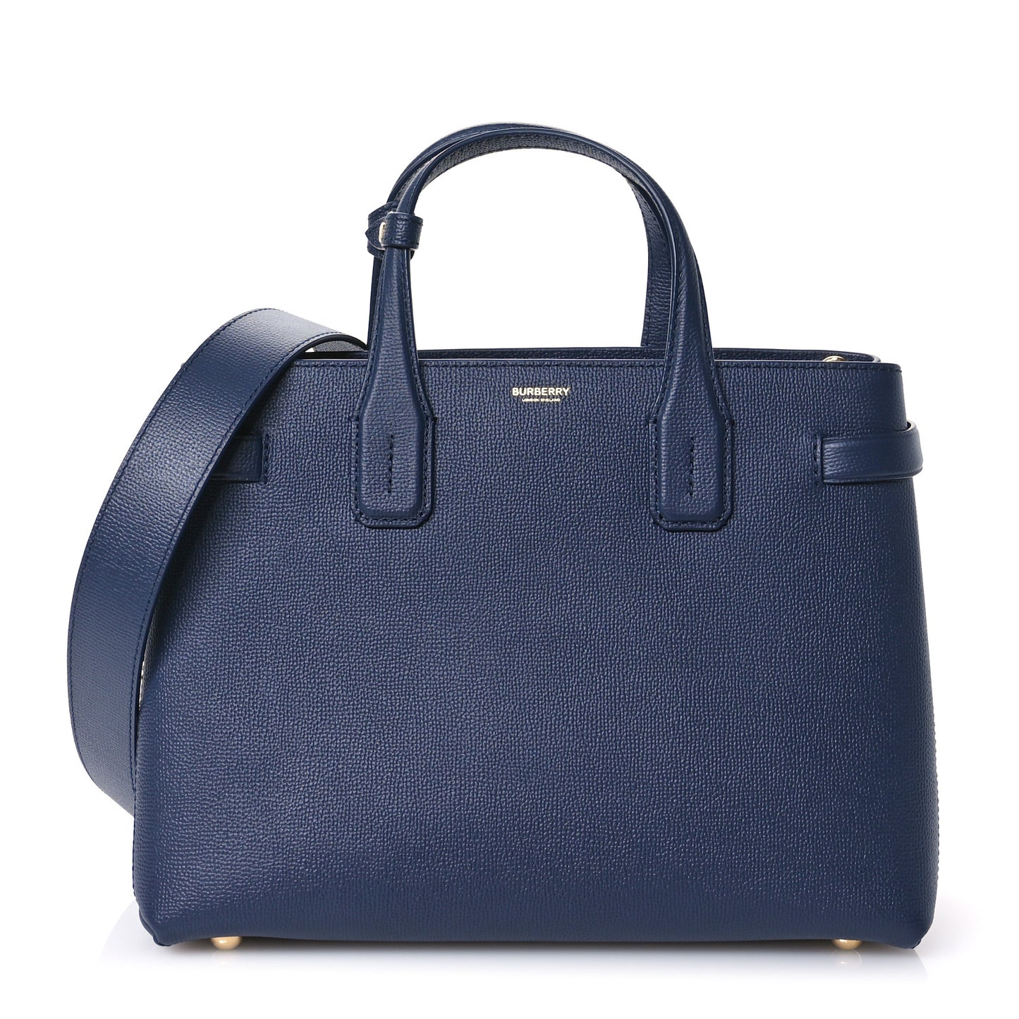 Derby Calfskin Vintage Check Medium Banner Tote Regency Blue