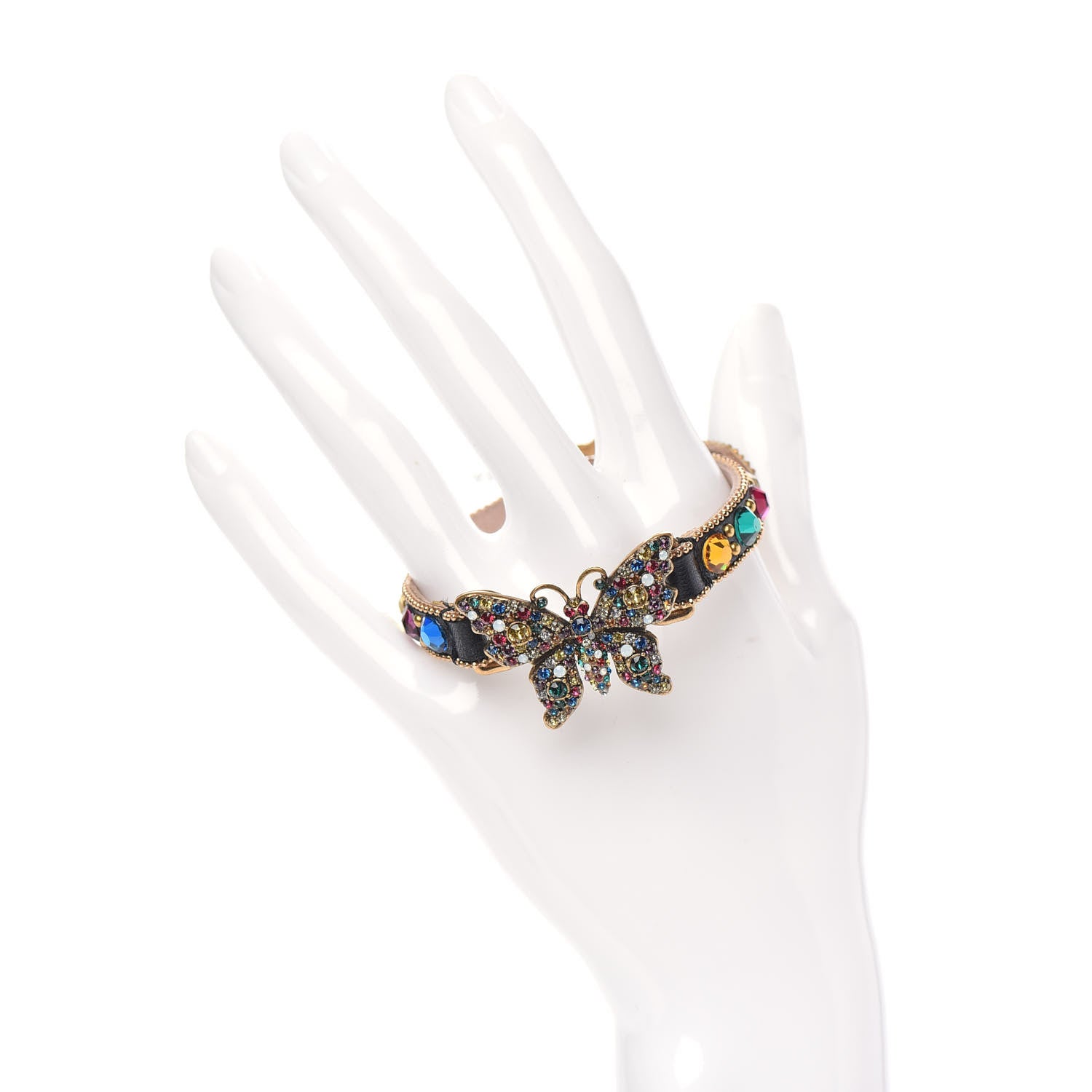 Gucci Calfskin Crystal Butterfly Bracelet Multicolor 2 of 5