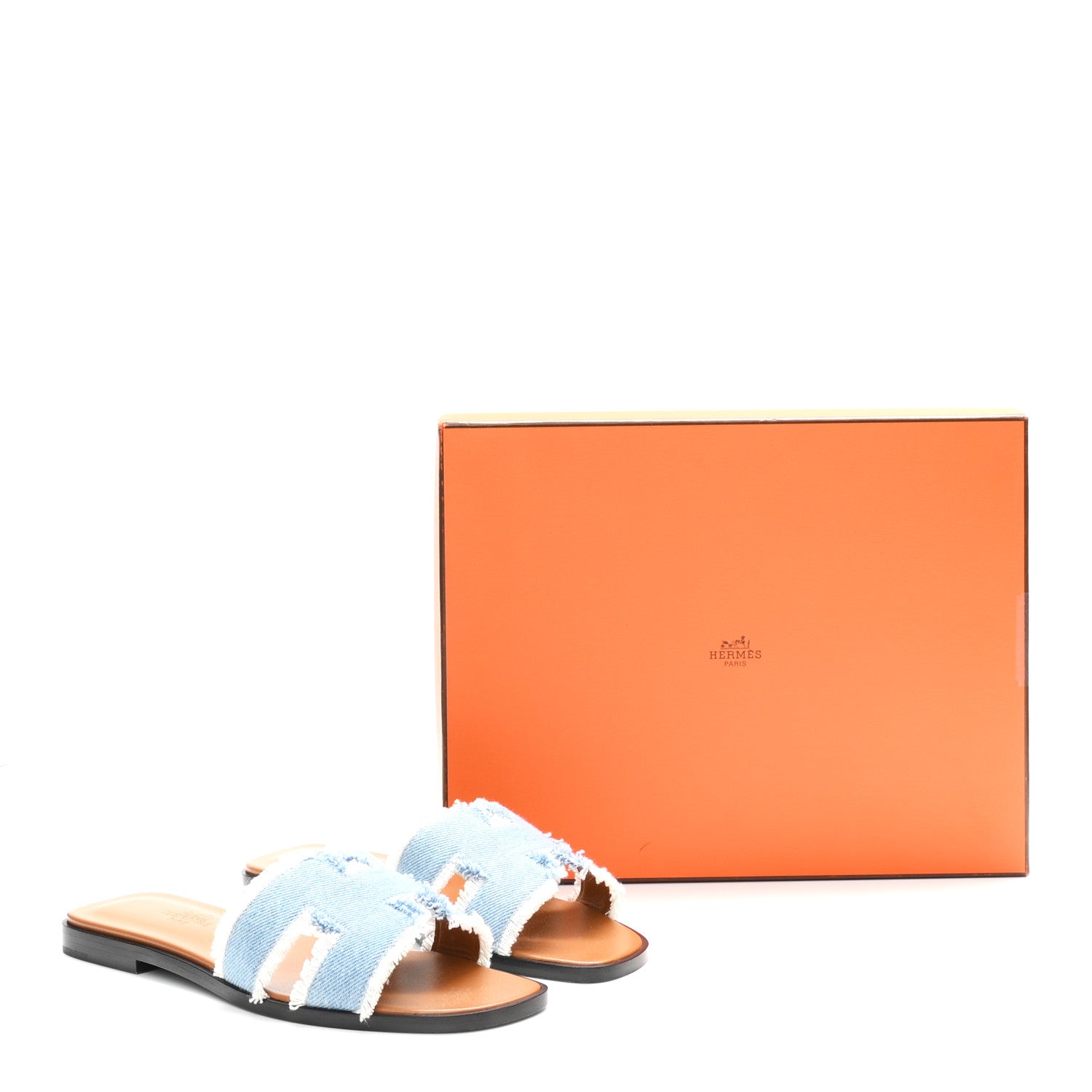 Hermes Denim Oran Fringe Sandals 36 Bleu Clair 1909234 – FASHIONPHILE