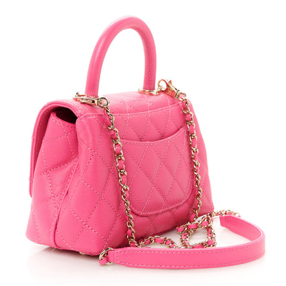 Chanel Caviar Quilted Extra Mini Coco Handle Flap Rose 3 of 12