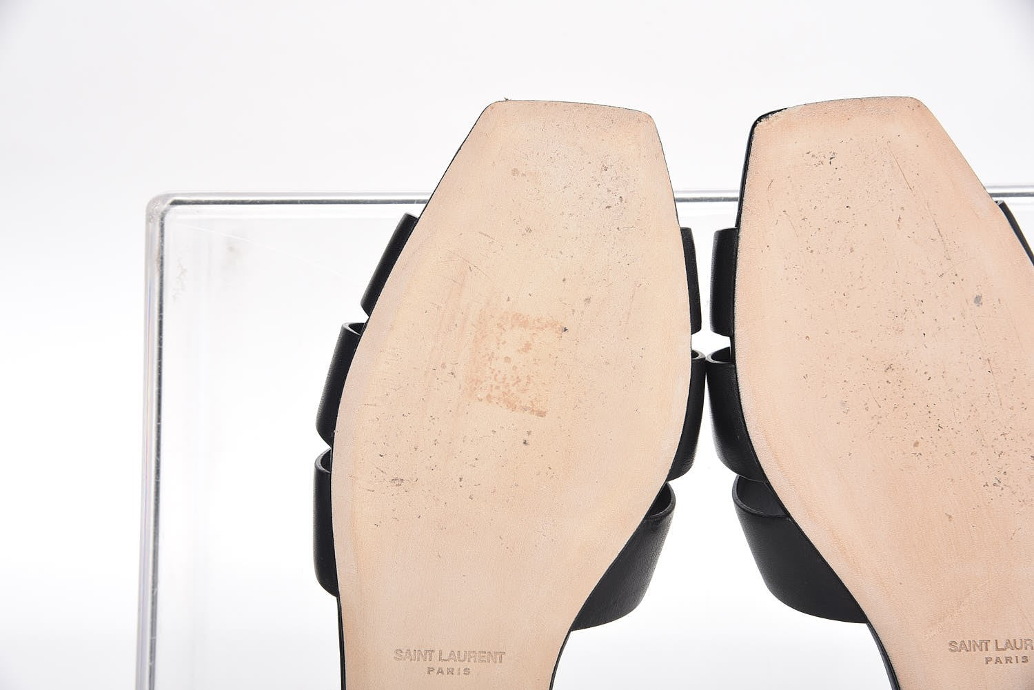 Saint Laurent Calfskin Nu Pied 05 Slide Sandals 38.5 Black 7 of 12