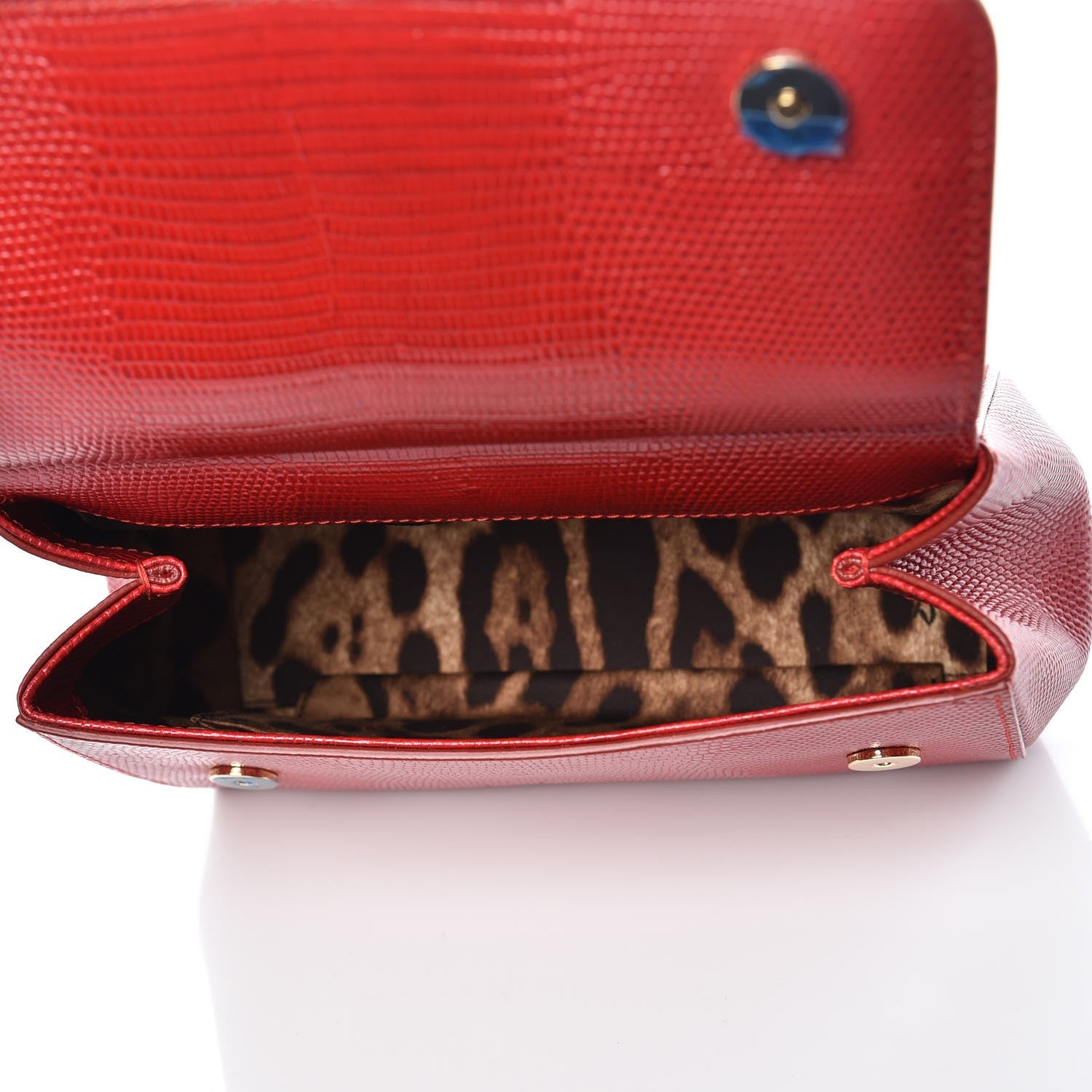 Dolce & Gabbana Stampa Iguana Crystal Small Miss Sicily Satchel Rosso 5 of 7