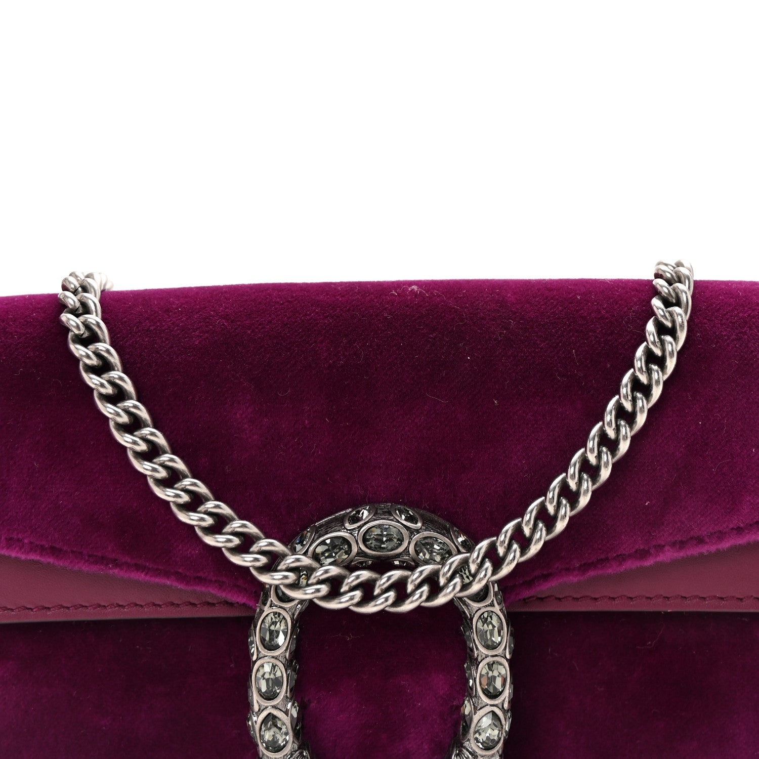Gucci Velvet Super Mini Dionysus Shoulder Bag Fuchsia Violet Cyclamen 7 of 9