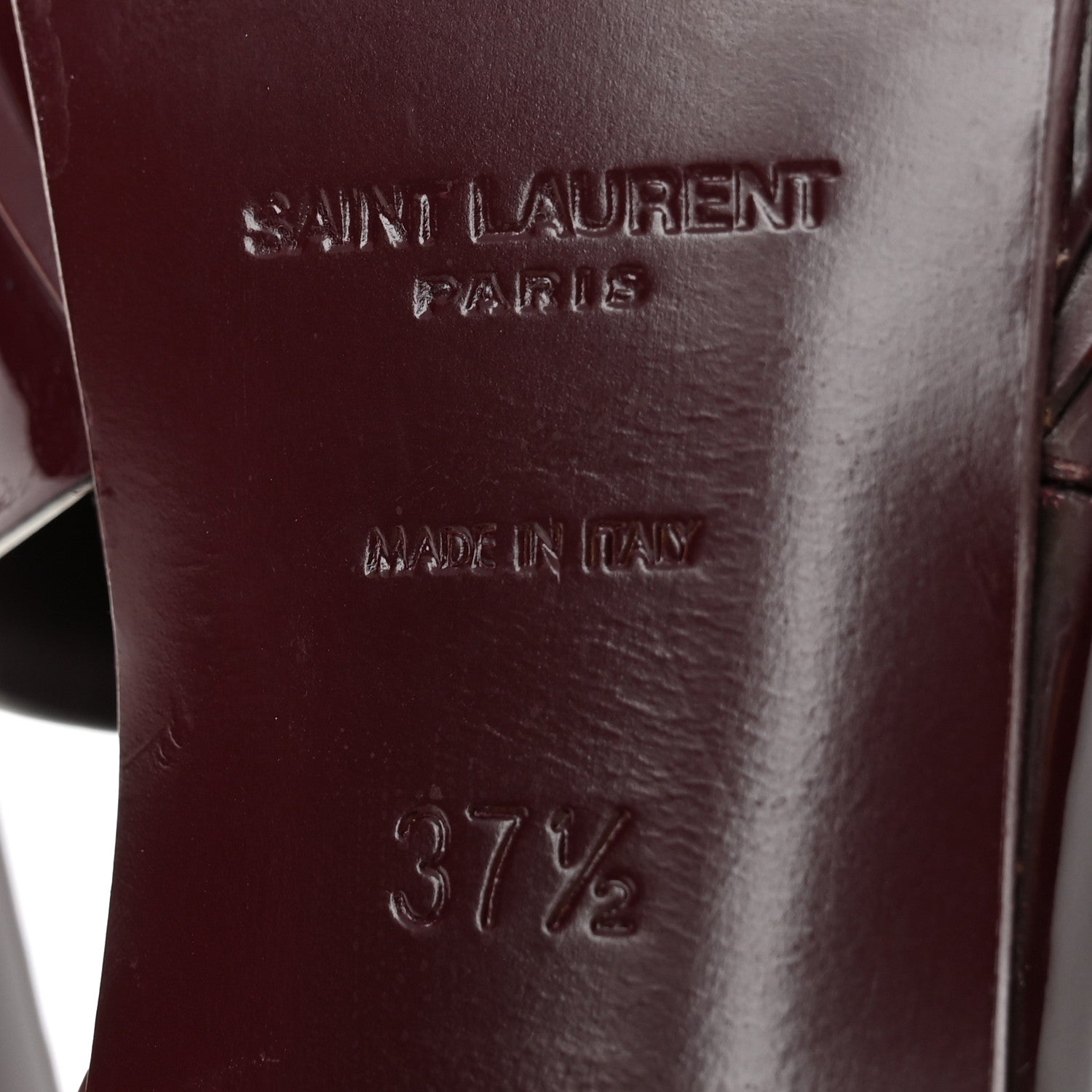 Saint Laurent Patent Tribute 105 Platform Sandals 37.5 Barolo 9 of 10