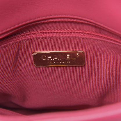 Chanel Goatskin Quilted Medium 19 Flap Dark Pink 6 of 11