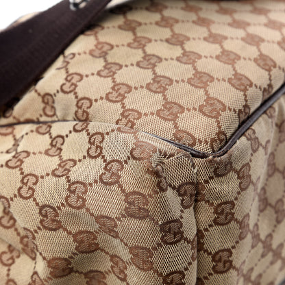 Gucci Monogram Natural Pigskin Large Diaper Bag Beige Ebony Cocoa Dark Chocolate 14 of 16