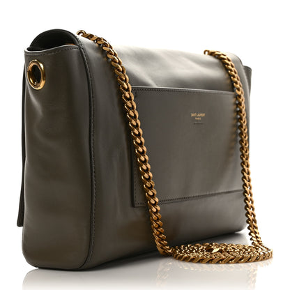 Saint Laurent Smooth Calfskin Suede Medium Reversible Monogram Kate Satchel Olive 3 of 8