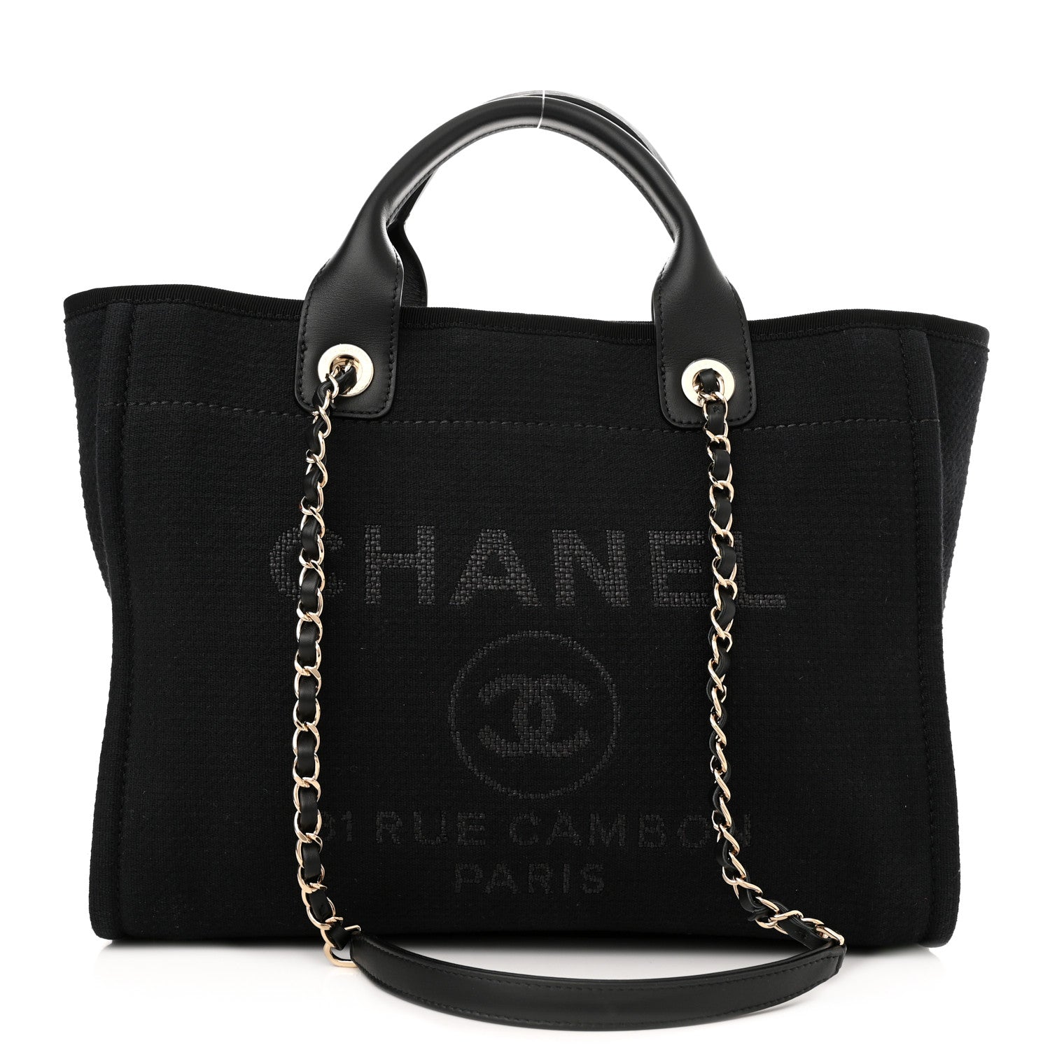 Chanel Mixed Fibers Small Deauville Tote Black 3 of 10