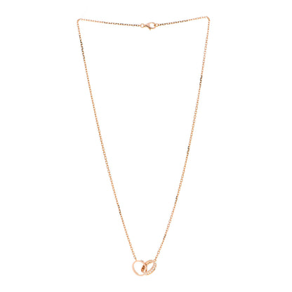 Cartier 18K Pink Gold Diamond Interlocking LOVE Necklace 3 of 6
