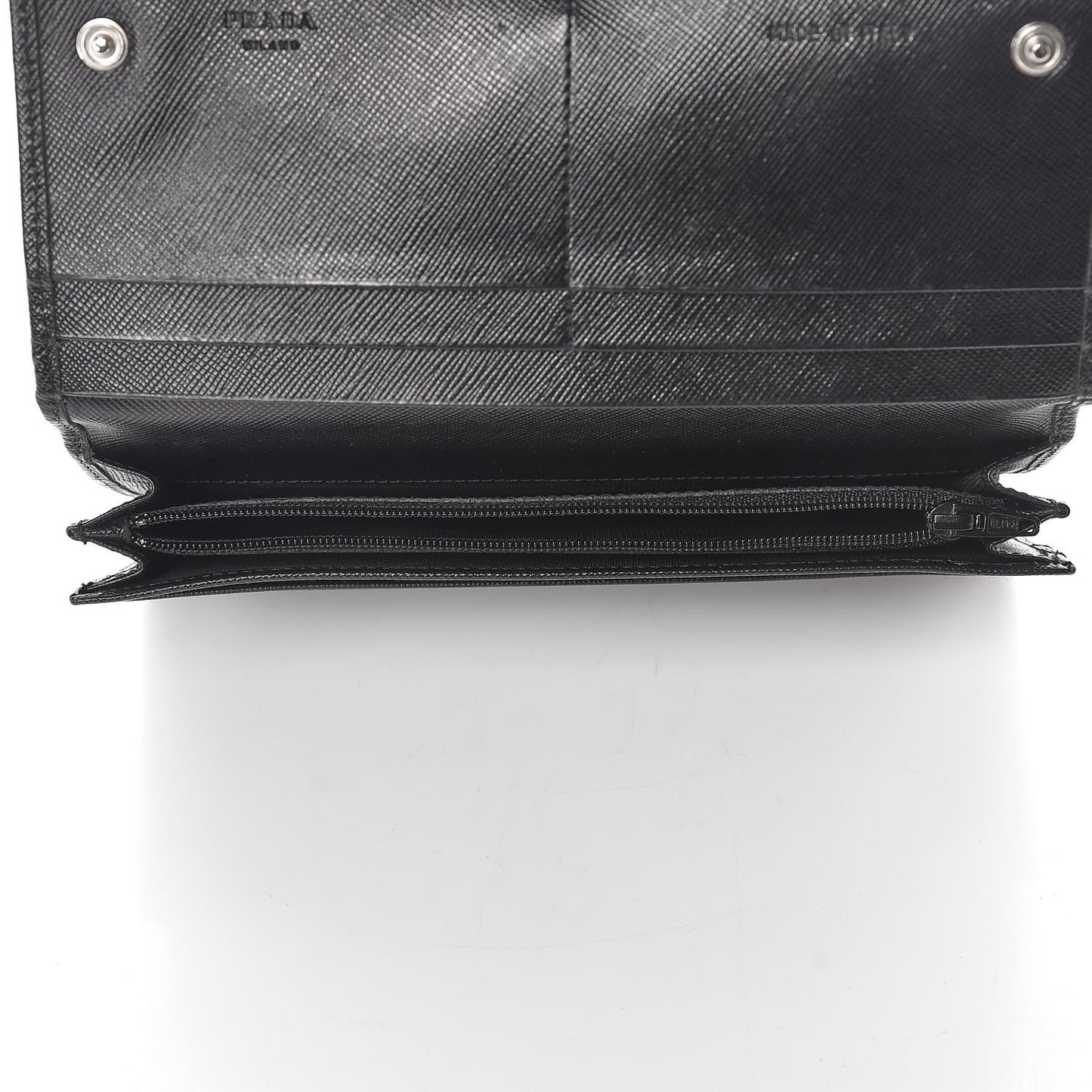 Saffiano Triangle Continental Flap Wallet Black