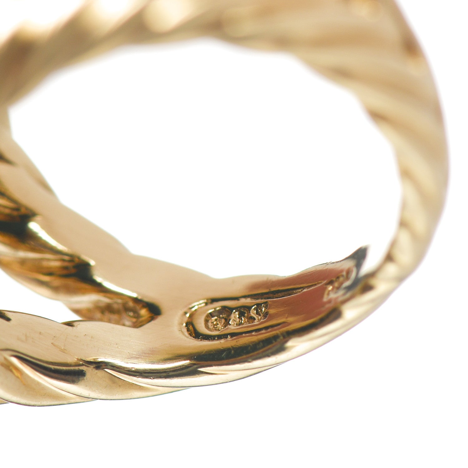David Yurman 18K Yellow Gold Diamond Malachite Oval Signature Ring 54 7 5 of 5