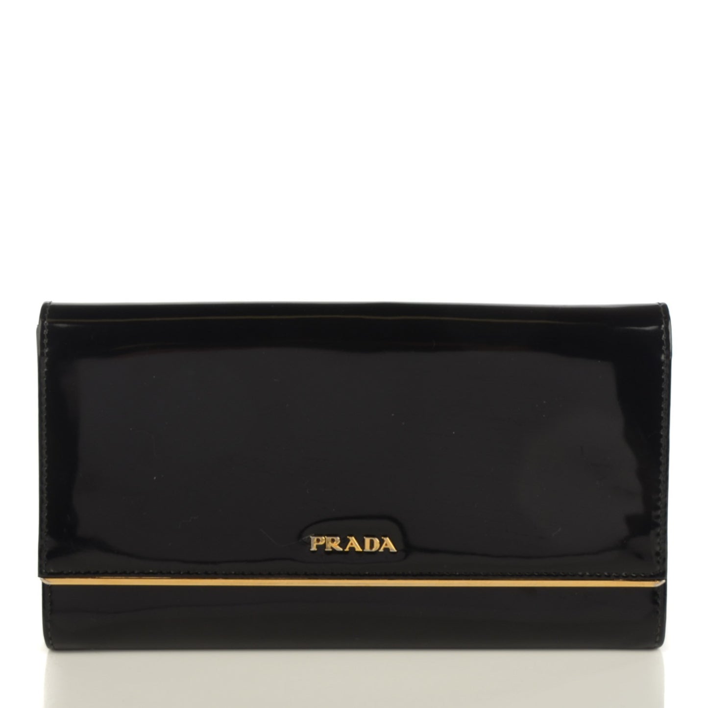Spazzolato Metal Bar Flap Wallet Nero Black