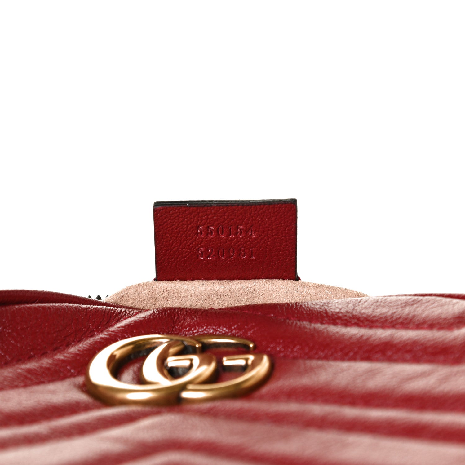 Gucci Glazed Calfskin Matelasse Heart Mini GG Marmont Round Shoulder Bag Romantic Cerise 7 of 10