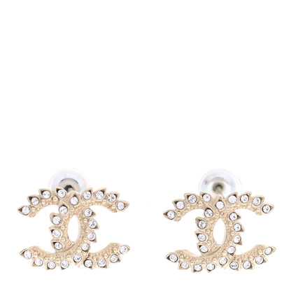 Chanel Strass Crystal Dazzling Wheat CC Earrings Gold 1 of 5