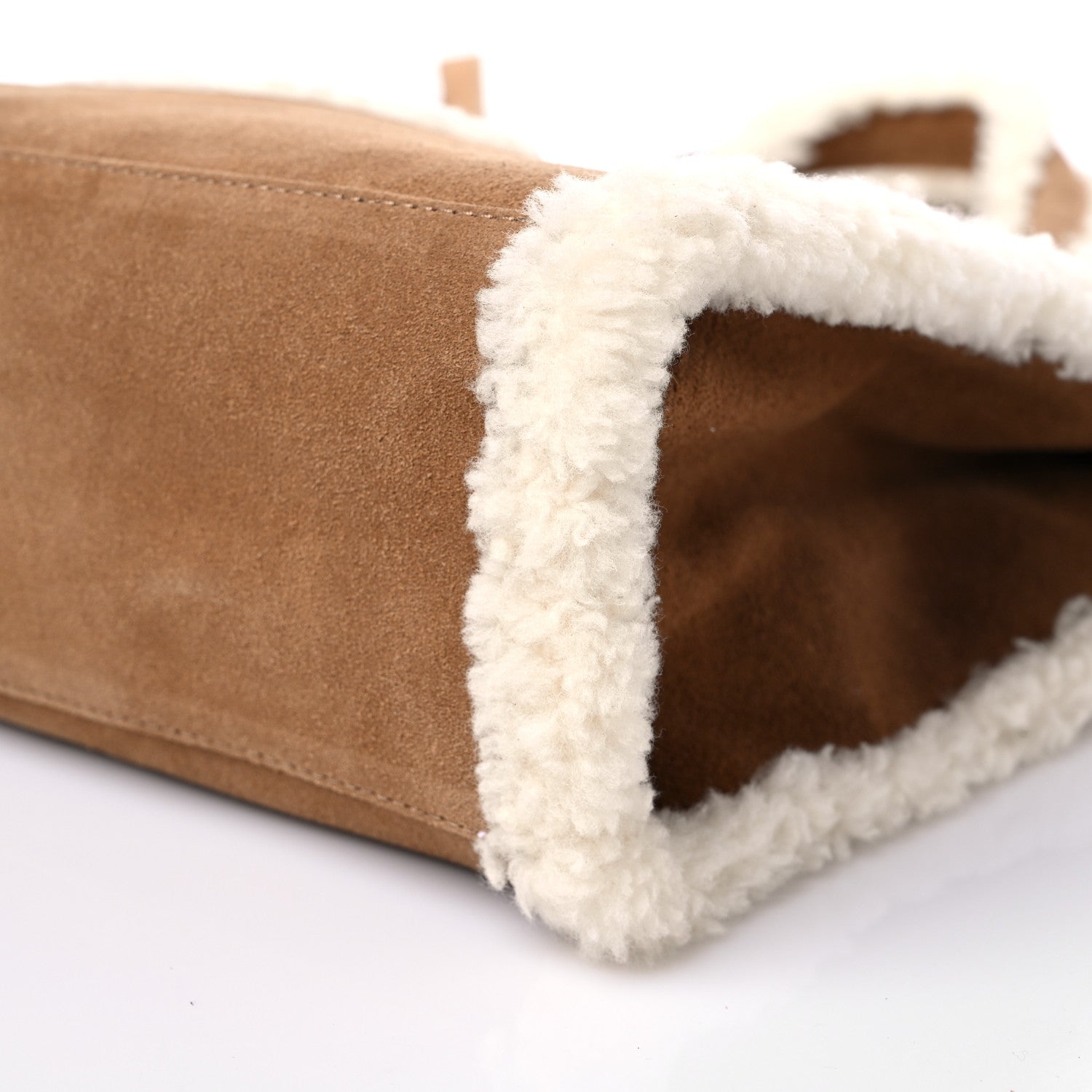 Telfar X UGG Suede Shearling Medium Shopping Bag Chestnut 9 of 12