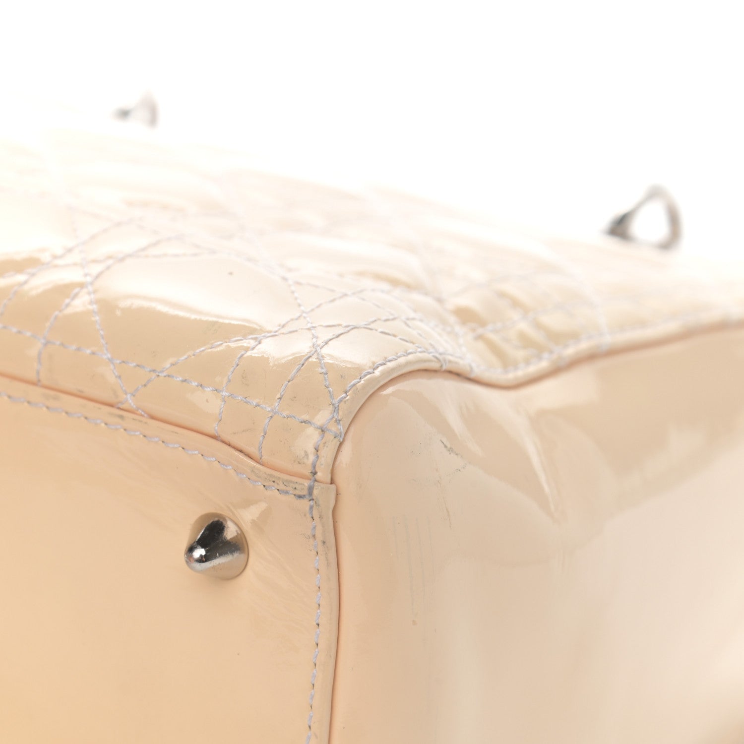 Christian Dior Patent Cannage Medium Lady Dior Beige 12 of 17