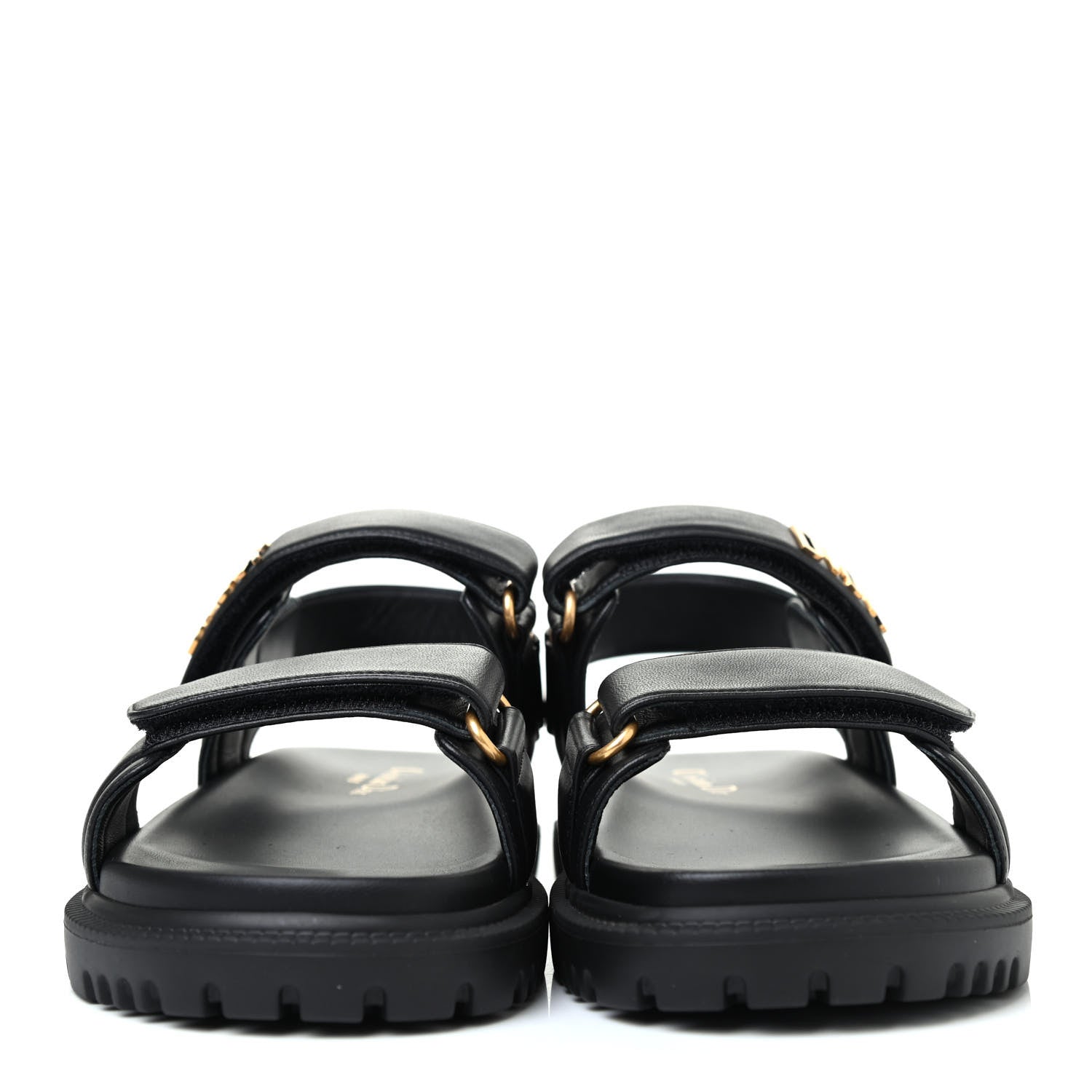 Christian Dior Lambskin Dioract 10mm Sandals 36.5 Black 2 of 4