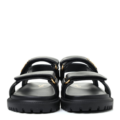 Christian Dior Lambskin Dioract 10mm Sandals 36.5 Black 2 of 4