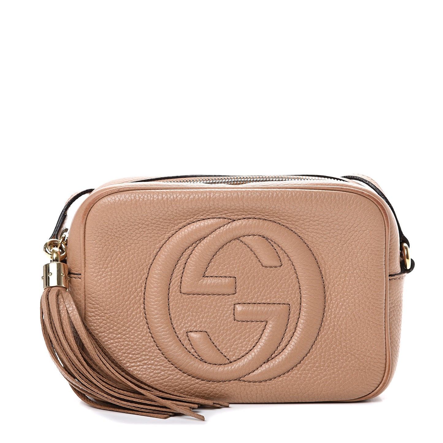 Pebbled Calfskin Small Soho Disco Bag Camelia