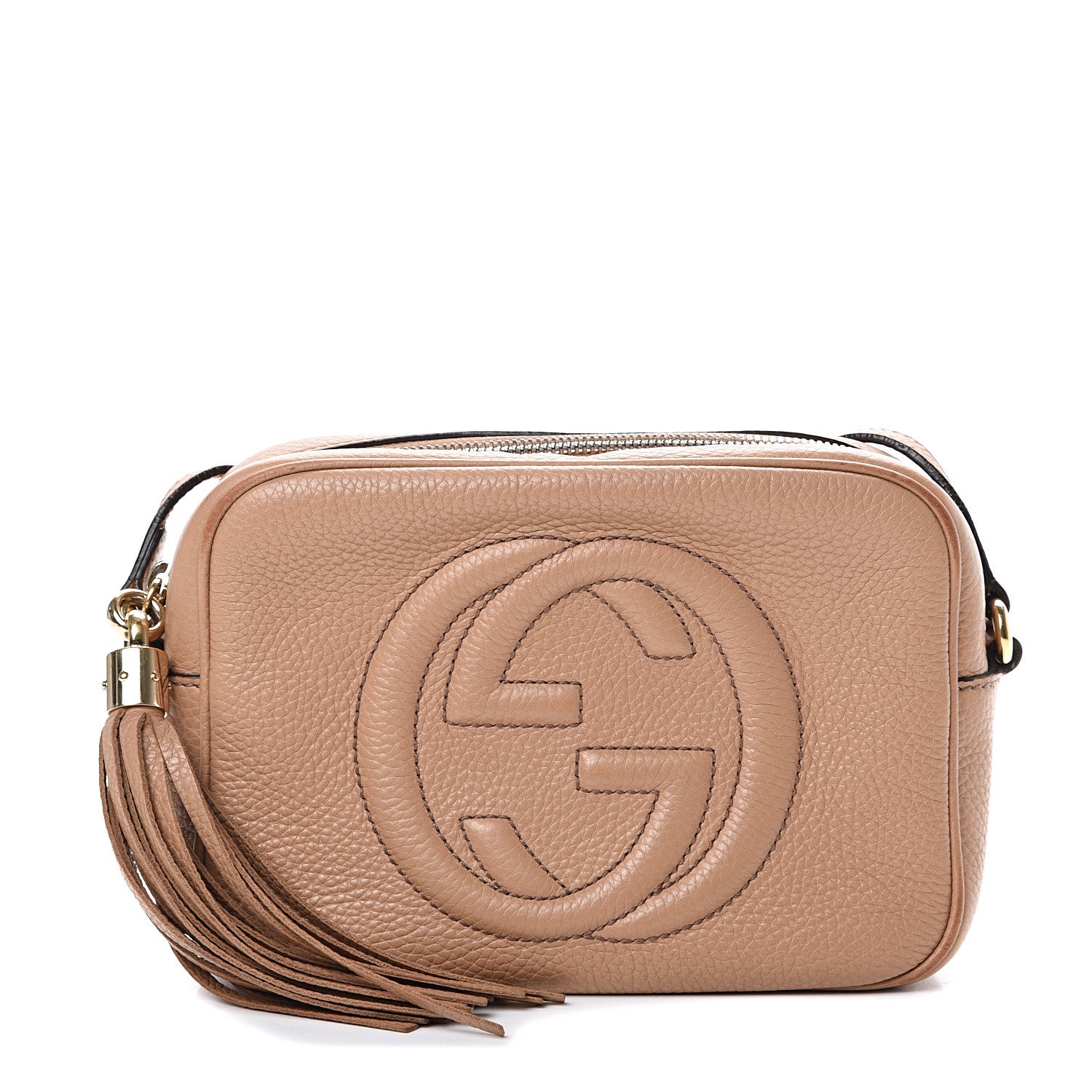 Gucci Pebbled Calfskin Small Soho Disco Bag Camelia 1 of 17