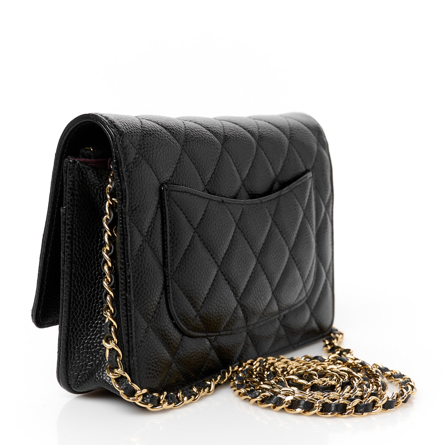 Caviar Quilted Wallet On Chain WOC Black