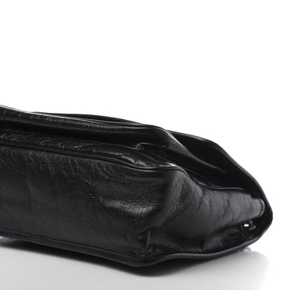 Saint Laurent Crinkled Calfskin Matelasse Monogram Medium Niki Chain Satchel Black 8 of 12