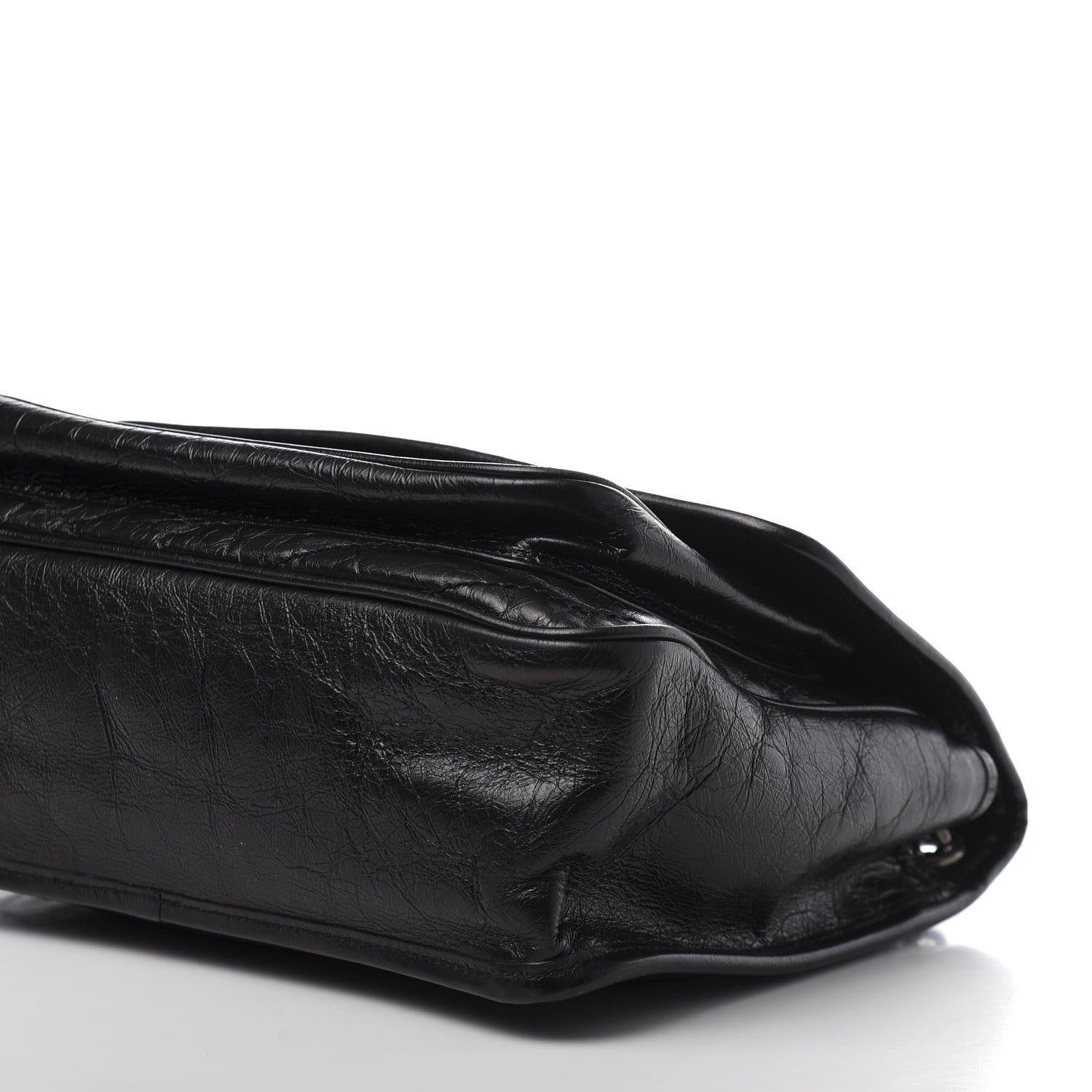 Saint Laurent Crinkled Calfskin Matelasse Monogram Medium Niki Chain Satchel Black 8 of 12